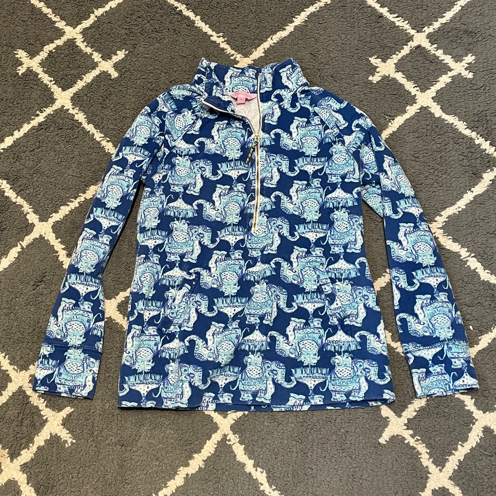 Lilly Pulitzer Pullover Zip Sweatshirt - Size Medium